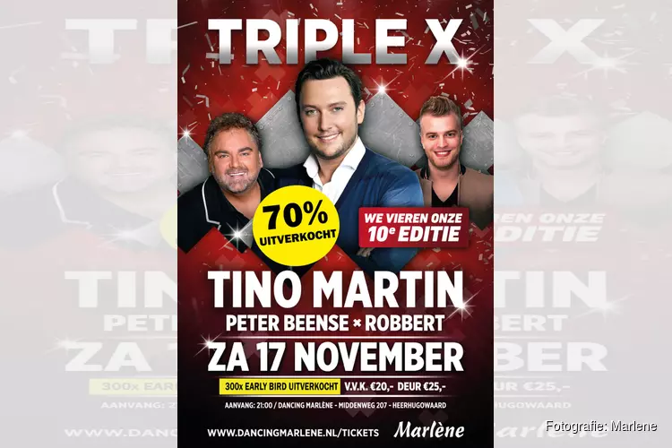 "Triple X" met Tino Martin bijna uitverkocht in Marlene !!
