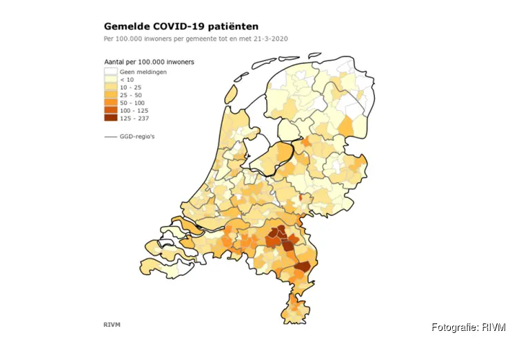 RIVM: 3631 besmettingen, Inmiddels 136 personen overleden