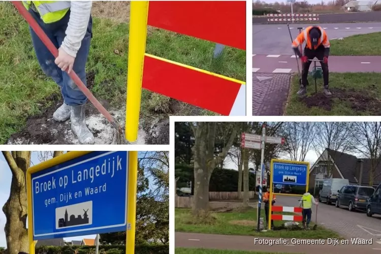 Nieuwe plaatsnaamborden Dijk en Waard geplaatst