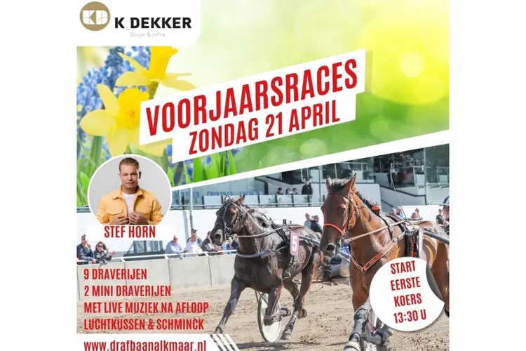 Zondag 21 april: De K.Dekker voorjaarsraces op de Alkmaarse Drafbaan